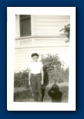 Sammy in his Dad's cap, Berkley, Calif. May 11 1945